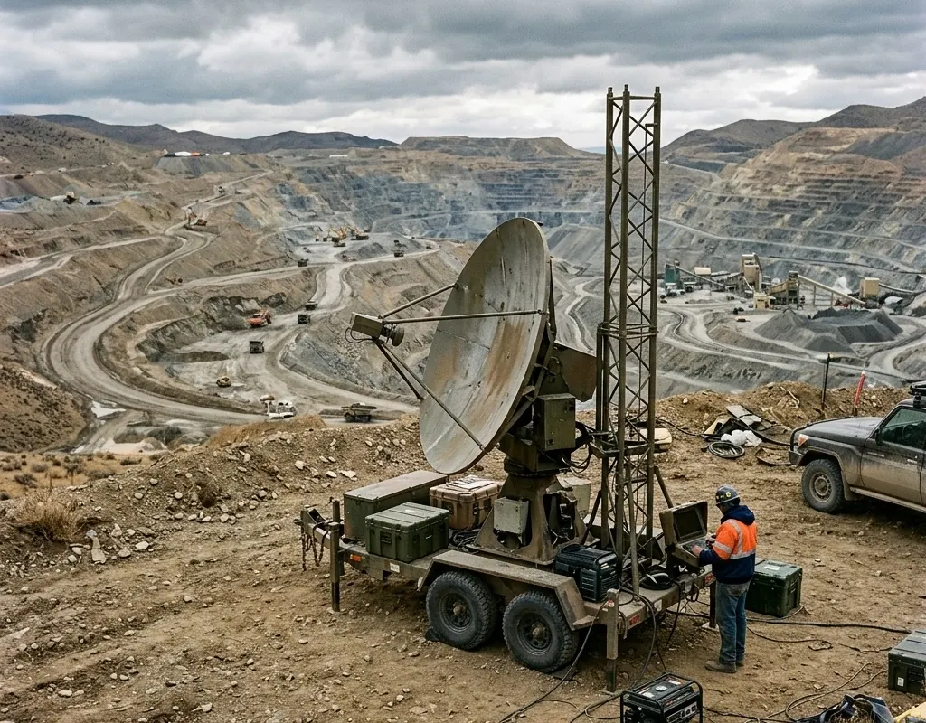 Slope monitoring instrument observing exposed terrain for movement and operational alarms