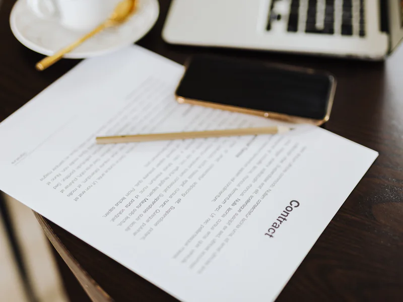 Procurement documents under review as part of a configuration, supplier and compliance evidence pack