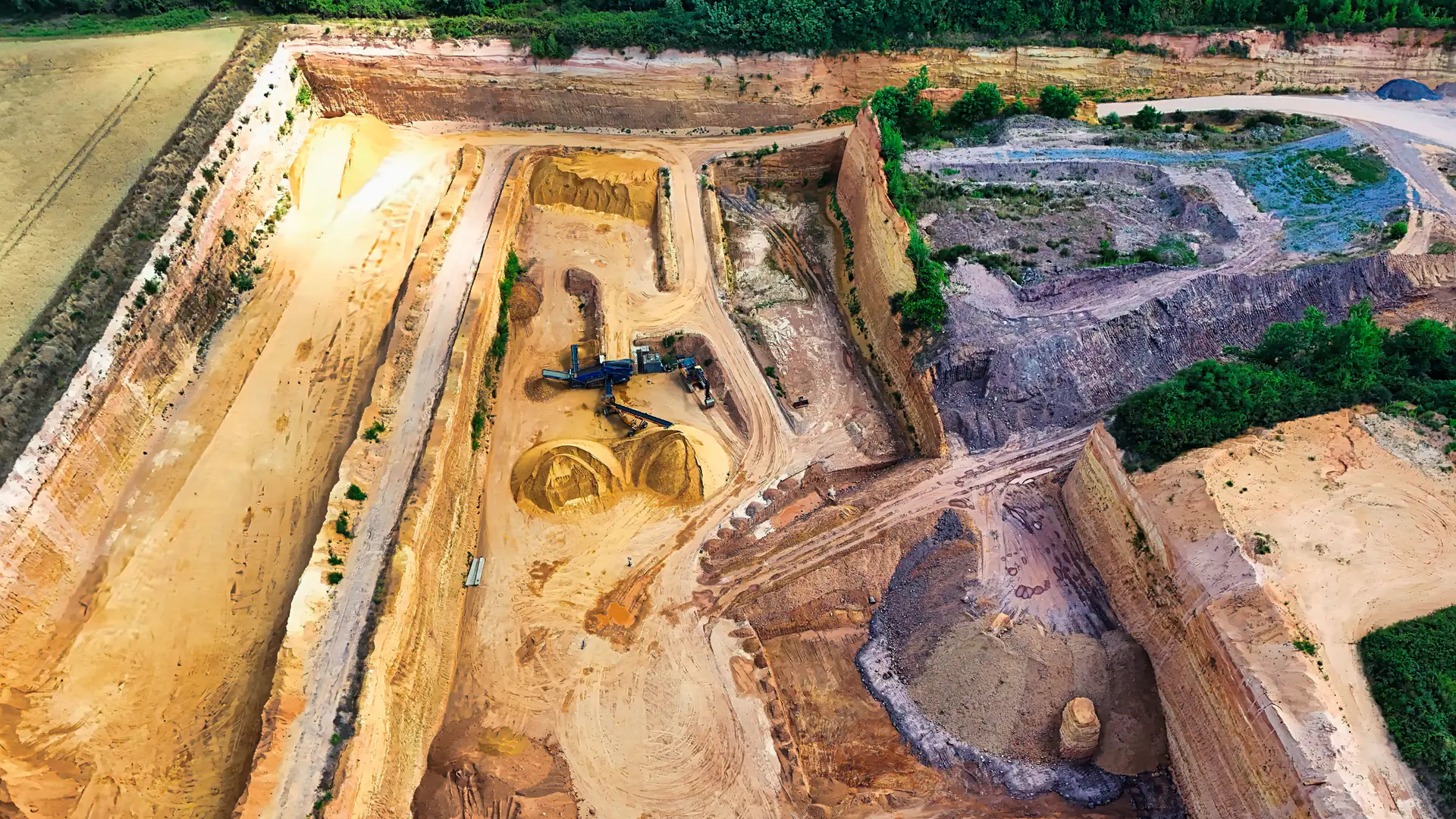 Open-pit mine terrain prepared for a mining UAV survey and inspection mission