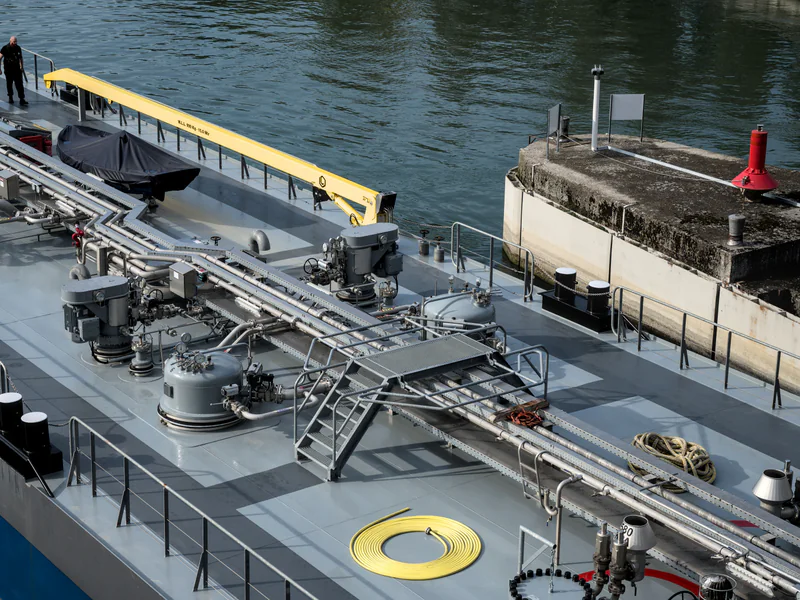Port control operations overlooking container yards vessels and quay infrastructure