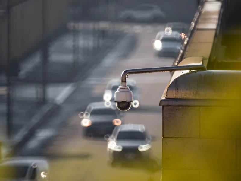 Roadside traffic monitoring equipment used to review roadway conditions and sensor coverage